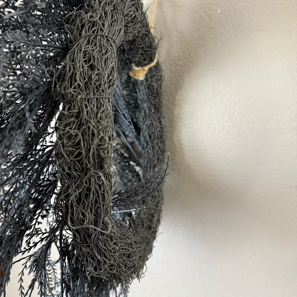 Halloween black artificial botanical design Wreath